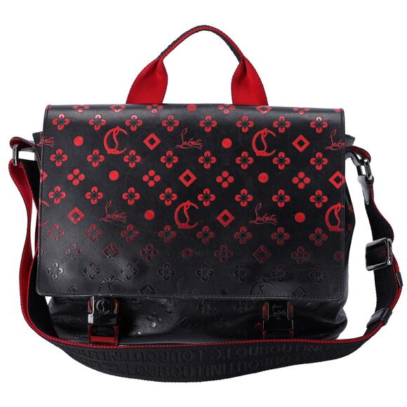 Christian Louboutin Loubiclic Messenger Bag Embossed Leather - Picture 1 of 8